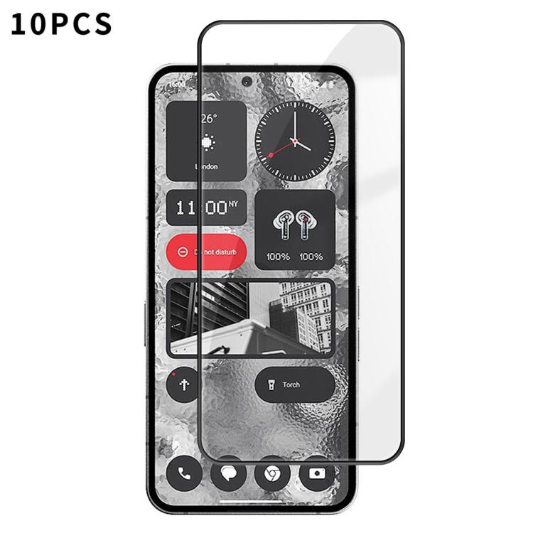 10pcs Kalebol High-Aluminum Screen-Printed Full-Coverage Anti-Fingerprint Black-Bordered HD Tempered Glass Film, For Nothing Phone 4b, For Nothing Phone 4a Pro, For Nothing Phone 4a, For Nothing Phone 3a Lite, For Nothing Phone 3                       ...