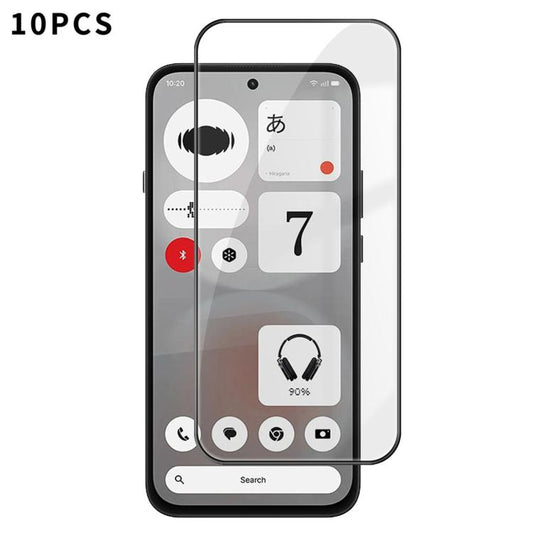10pcs Kalebol High-Aluminum Screen-Printed Full-Coverage Anti-Fingerprint Black-Bordered HD Tempered Glass Film, For Nothing Phone 4b, For Nothing Phone 4a Pro, For Nothing Phone 4a, For Nothing Phone 3a Lite, For Nothing Phone 3