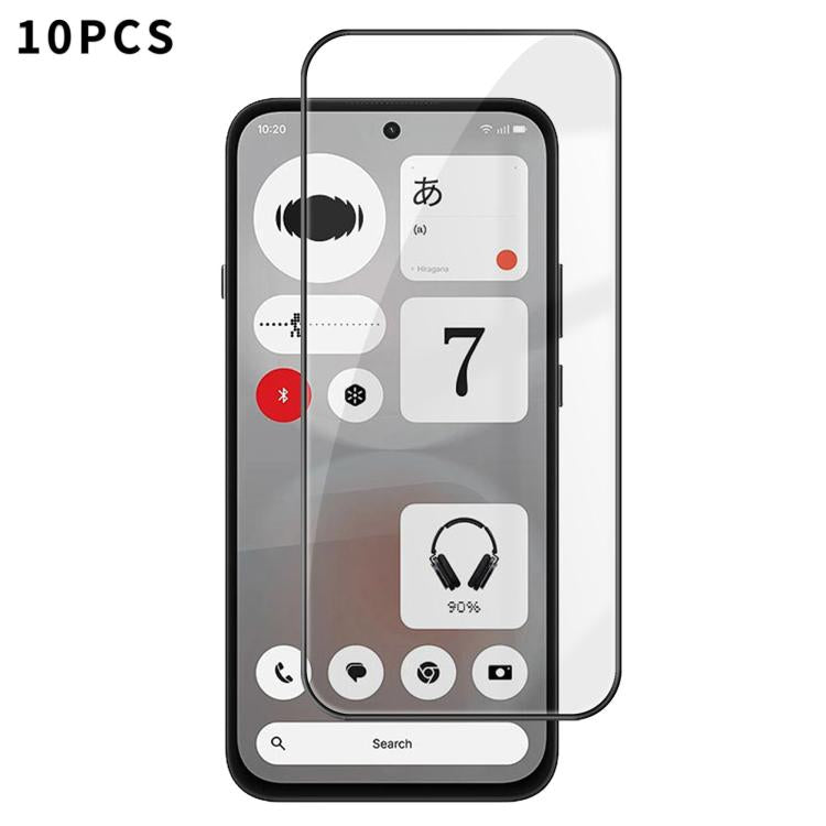 10pcs Kalebol High-Aluminum Screen-Printed Full-Coverage Anti-Fingerprint Black-Bordered HD Tempered Glass Film, For Nothing Phone 4b, For Nothing Phone 4a Pro, For Nothing Phone 4a, For Nothing Phone 3a Lite, For Nothing Phone 3                       ...