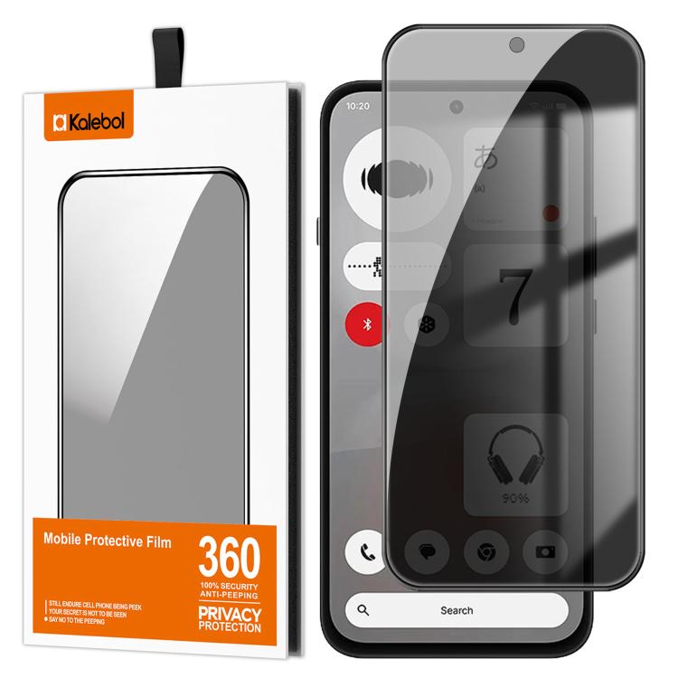 Kalebol High-Aluminum Screen-Printed Full-Coverage Black-Border Privacy Tempered Glass Film, For Nothing Phone 4b, For Nothing Phone 4a Pro, For Nothing Phone 4a, For Nothing Phone 3a Lite, For Nothing Phone 3, For Nothing CMF Phone 2 Pro              ...
