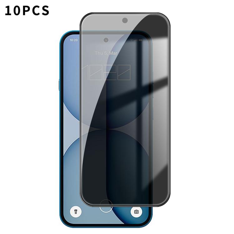 10pcs Kalebol High-Aluminum Screen-Printed Full-Coverage Black-Border Privacy Tempered Glass Film, For Nothing Phone 4b, For Nothing Phone 4a Pro, For Nothing Phone 4a, For Nothing Phone 3a Lite, For Nothing Phone 3, For Nothing CMF Phone 2 Pro        ...