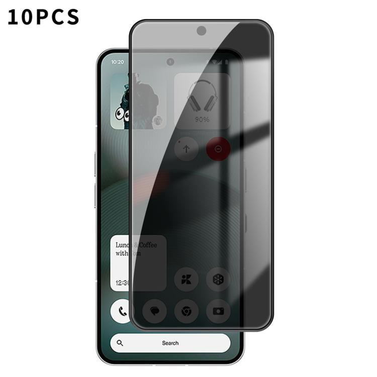 10pcs Kalebol High-Aluminum Screen-Printed Full-Coverage Black-Border Privacy Tempered Glass Film, For Nothing Phone 4b, For Nothing Phone 4a Pro, For Nothing Phone 4a, For Nothing Phone 3a Lite, For Nothing Phone 3, For Nothing CMF Phone 2 Pro        ...