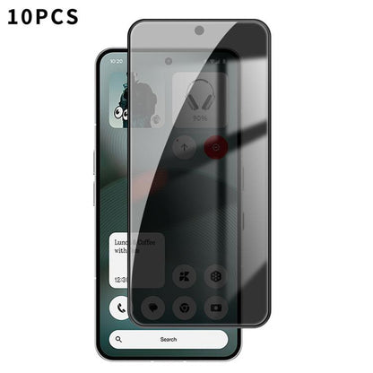 10pcs Kalebol High-Aluminum Screen-Printed Full-Coverage Black-Border Privacy Tempered Glass Film, For Nothing Phone 4b, For Nothing Phone 4a Pro, For Nothing Phone 4a, For Nothing Phone 3a Lite, For Nothing Phone 3, For Nothing CMF Phone 2 Pro        ...