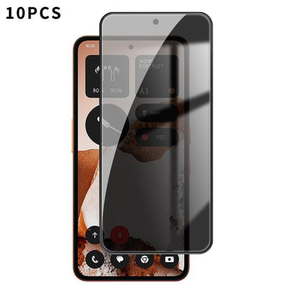 10pcs Kalebol High-Aluminum Screen-Printed Full-Coverage Black-Border Privacy Tempered Glass Film, For Nothing Phone 4b, For Nothing Phone 4a Pro, For Nothing Phone 4a, For Nothing Phone 3a Lite, For Nothing Phone 3, For Nothing CMF Phone 2 Pro        ...