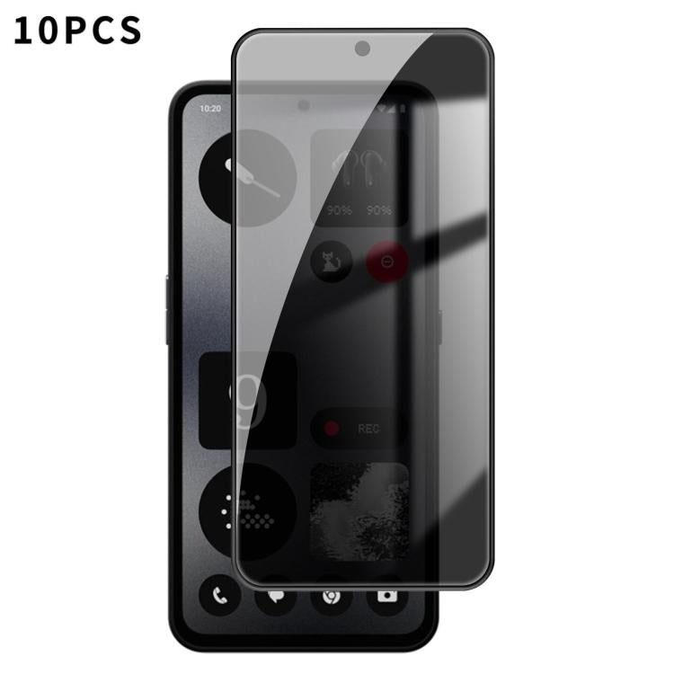 10pcs Kalebol High-Aluminum Screen-Printed Full-Coverage Black-Border Privacy Tempered Glass Film, For Nothing Phone 4b, For Nothing Phone 4a Pro, For Nothing Phone 4a, For Nothing Phone 3a Lite, For Nothing Phone 3, For Nothing CMF Phone 2 Pro        ...