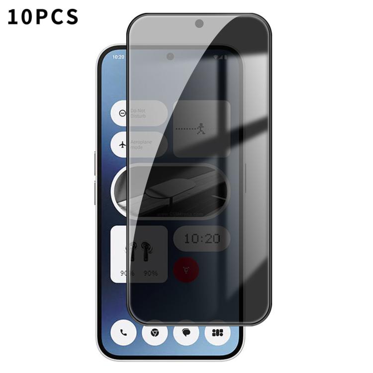 10pcs Kalebol High-Aluminum Screen-Printed Full-Coverage Black-Border Privacy Tempered Glass Film, For Nothing Phone 4b, For Nothing Phone 4a Pro, For Nothing Phone 4a, For Nothing Phone 3a Lite, For Nothing Phone 3, For Nothing CMF Phone 2 Pro        ...