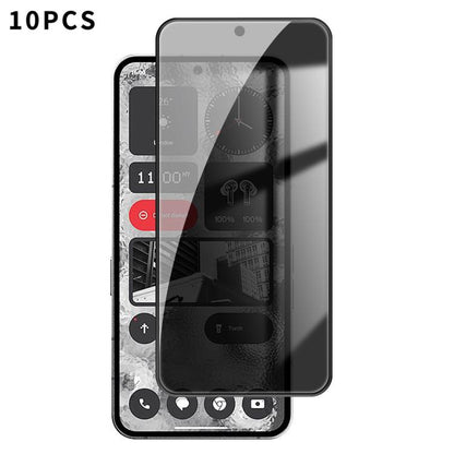 10pcs Kalebol High-Aluminum Screen-Printed Full-Coverage Black-Border Privacy Tempered Glass Film, For Nothing Phone 4b, For Nothing Phone 4a Pro, For Nothing Phone 4a, For Nothing Phone 3a Lite, For Nothing Phone 3, For Nothing CMF Phone 2 Pro        ...