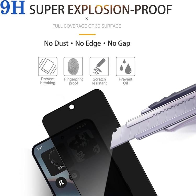 10pcs Kalebol High-Aluminum Screen-Printed Full-Coverage Black-Border Privacy Tempered Glass Film, For Nothing Phone 4b, For Nothing Phone 4a Pro, For Nothing Phone 4a, For Nothing Phone 3a Lite, For Nothing Phone 3, For Nothing CMF Phone 2 Pro        ...