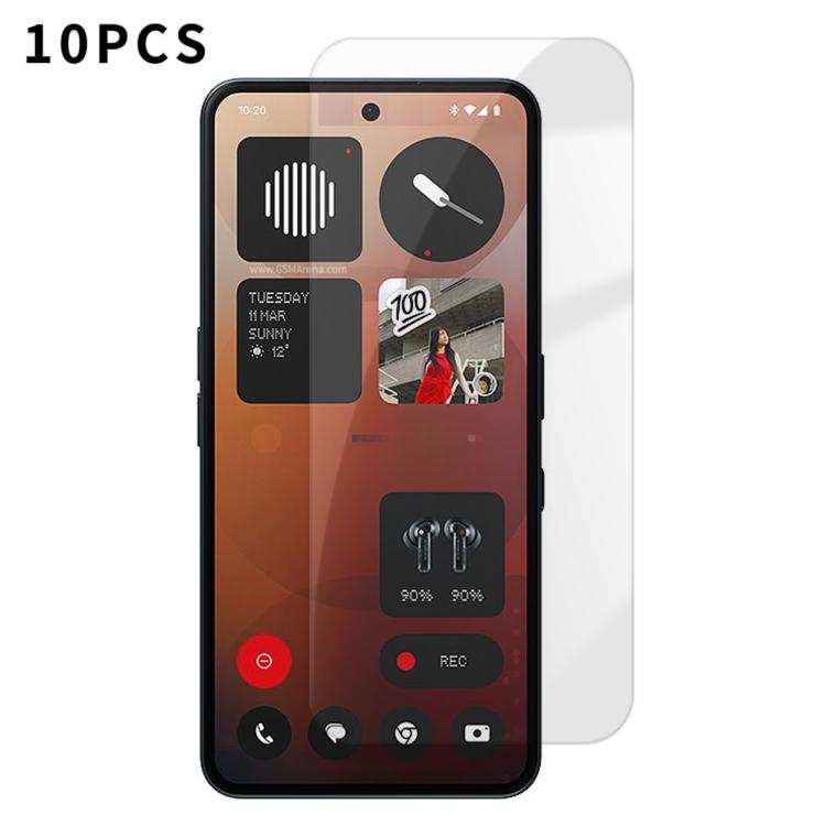 Kalebol 10pcs High-Aluminum Semi-Screen Anti-Fingerprint HD Tempered Glass Film, For Nothing Phone 4b, For Nothing Phone 4a Pro, For Nothing Phone 4a, For Nothing Phone 3a Lite, For Nothing Phone 3, For Nothing CMF Phone 2 Pro, For Nothing Phone 3a    ...