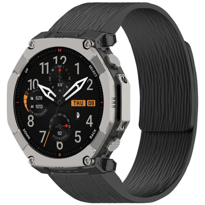 Pleated Texture Magnetic Silicone Watch Band, For Amazfit T-Rex Ultra 2