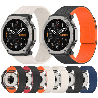 Pleated Texture Magnetic Silicone Watch Band, For Amazfit T-Rex Ultra 2