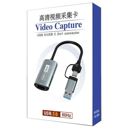 HU-08A Adaptateur de capture HD 1080P 60Hz HDMI vers USB 3.0 / Type-C 2 en 1, HU-08A