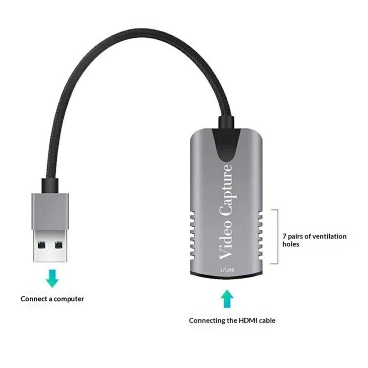 Carte de capture vidéo USB 2.0 HU-04 Convertisseur d'entrée 4K et de sortie 1080P, HU-04
