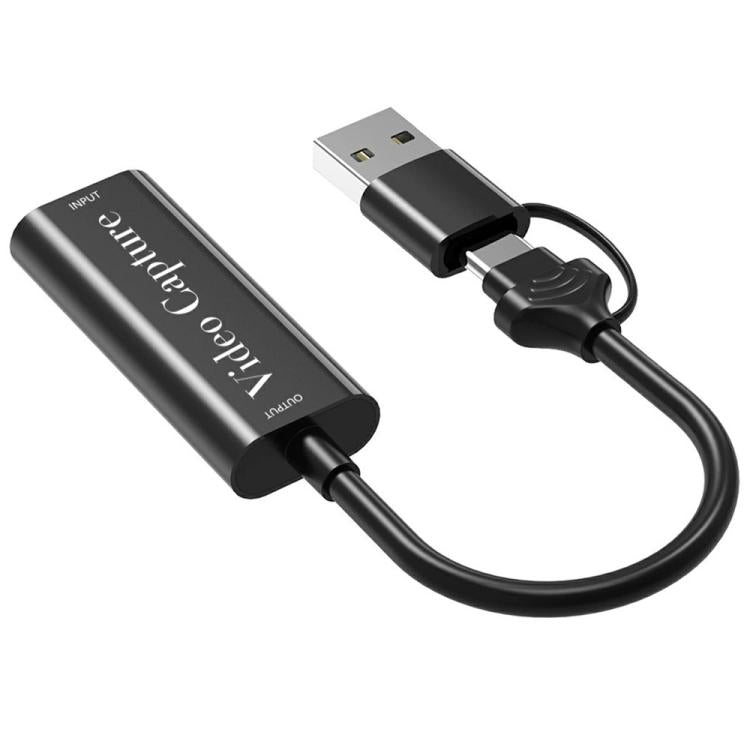 HU-02A Câble adaptateur de diffusion en direct HDMI vers USB / Type-C 2 en 1 Carte de capture vidéo, HU-02A