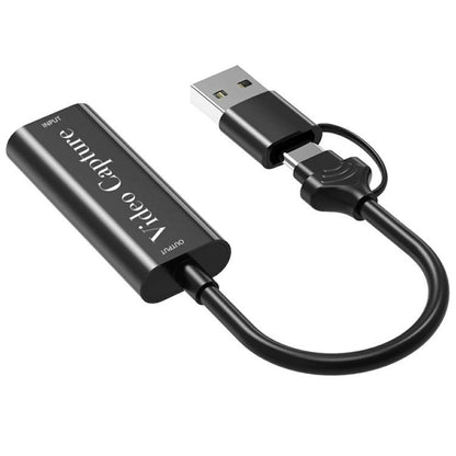 HU-02A Câble adaptateur de diffusion en direct HDMI vers USB / Type-C 2 en 1 Carte de capture vidéo, HU-02A