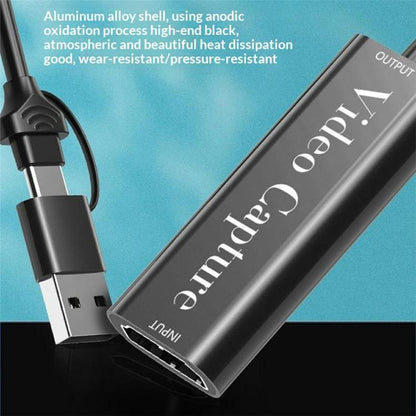 HU-02A Câble adaptateur de diffusion en direct HDMI vers USB / Type-C 2 en 1 Carte de capture vidéo, HU-02A