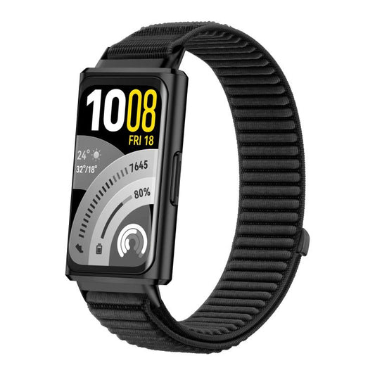 Woven Nylon Hook And Loop Fastener Metal Interface Watch Band, For Huawei Band 11 / Band 11 Pro