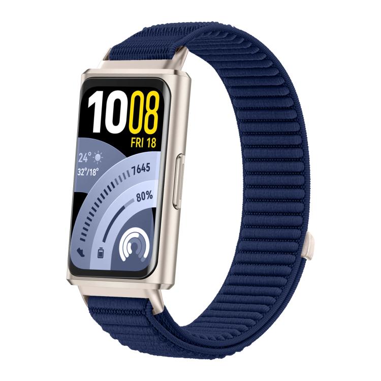 Woven Nylon Hook And Loop Fastener Metal Interface Watch Band, For Huawei Band 11 / Band 11 Pro