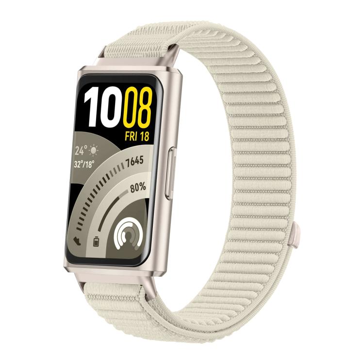 Woven Nylon Hook And Loop Fastener Metal Interface Watch Band, For Huawei Band 11 / Band 11 Pro