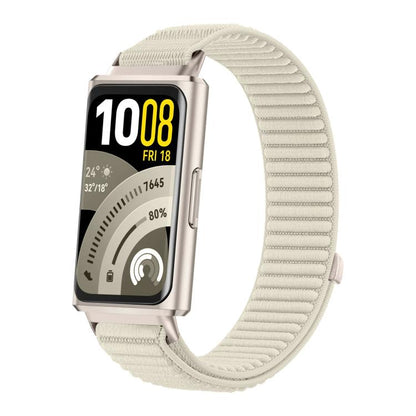 Woven Nylon Hook And Loop Fastener Metal Interface Watch Band, For Huawei Band 11 / Band 11 Pro