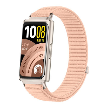 Woven Nylon Hook And Loop Fastener Metal Interface Watch Band, For Huawei Band 11 / Band 11 Pro