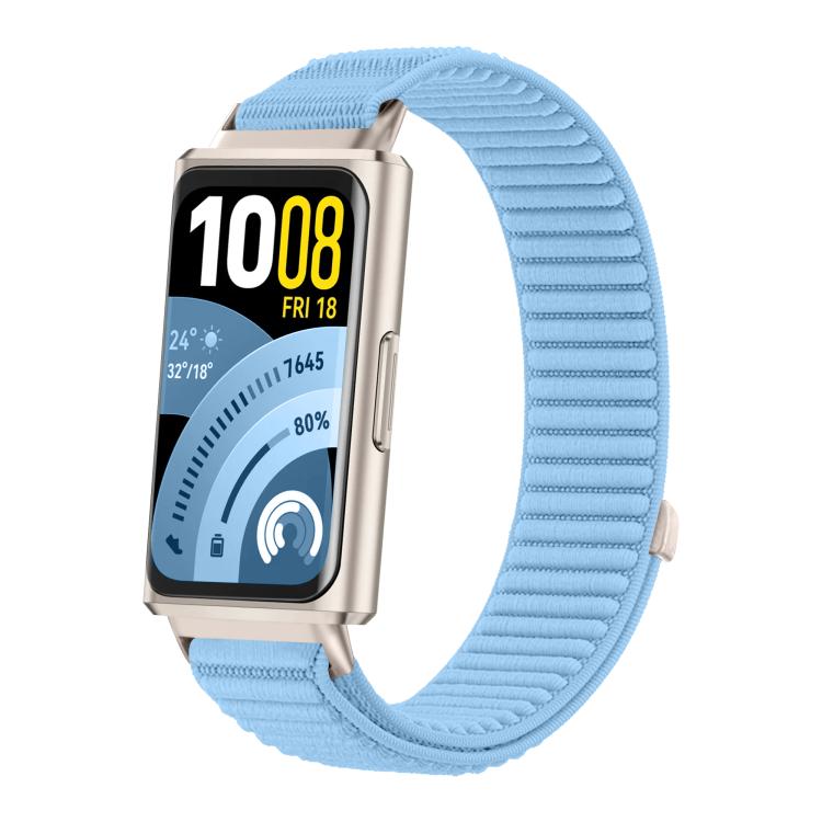 Woven Nylon Hook And Loop Fastener Metal Interface Watch Band, For Huawei Band 11 / Band 11 Pro