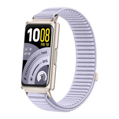 Woven Nylon Hook And Loop Fastener Metal Interface Watch Band, For Huawei Band 11 / Band 11 Pro