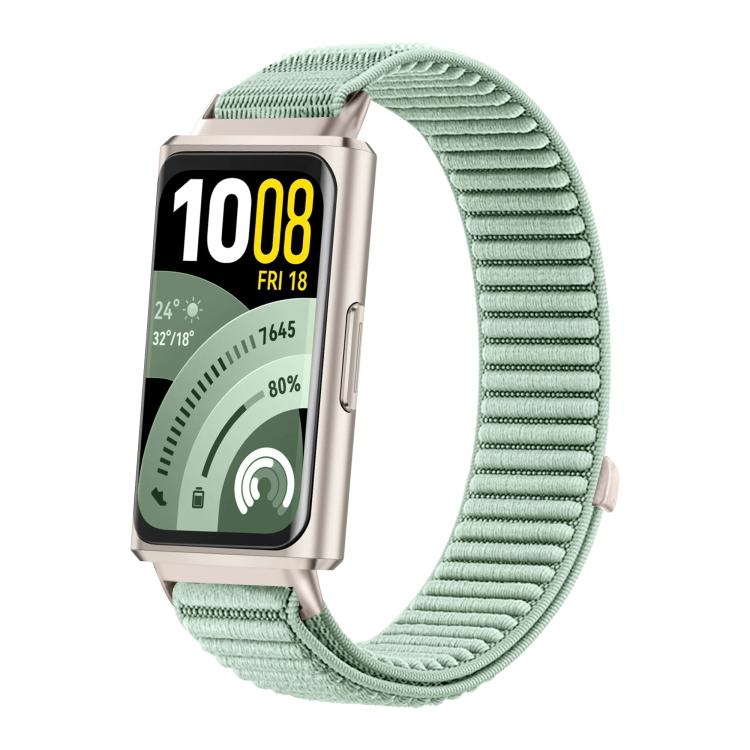 Woven Nylon Hook And Loop Fastener Metal Interface Watch Band, For Huawei Band 11 / Band 11 Pro