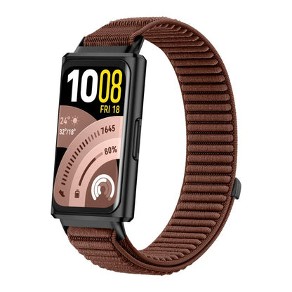 Woven Nylon Hook And Loop Fastener Metal Interface Watch Band, For Huawei Band 11 / Band 11 Pro