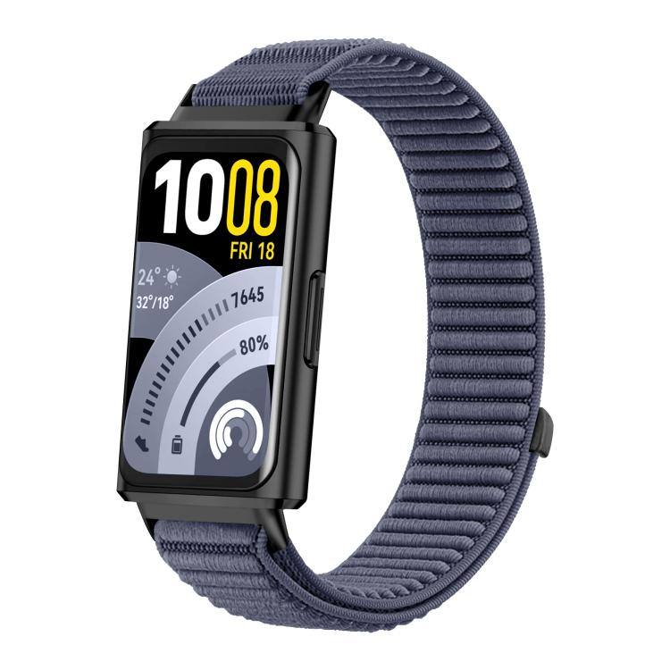 Woven Nylon Hook And Loop Fastener Metal Interface Watch Band, For Huawei Band 11 / Band 11 Pro