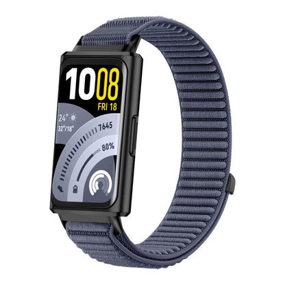Woven Nylon Hook And Loop Fastener Metal Interface Watch Band, For Huawei Band 11 / Band 11 Pro