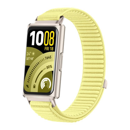 Woven Nylon Hook And Loop Fastener Metal Interface Watch Band, For Huawei Band 11 / Band 11 Pro