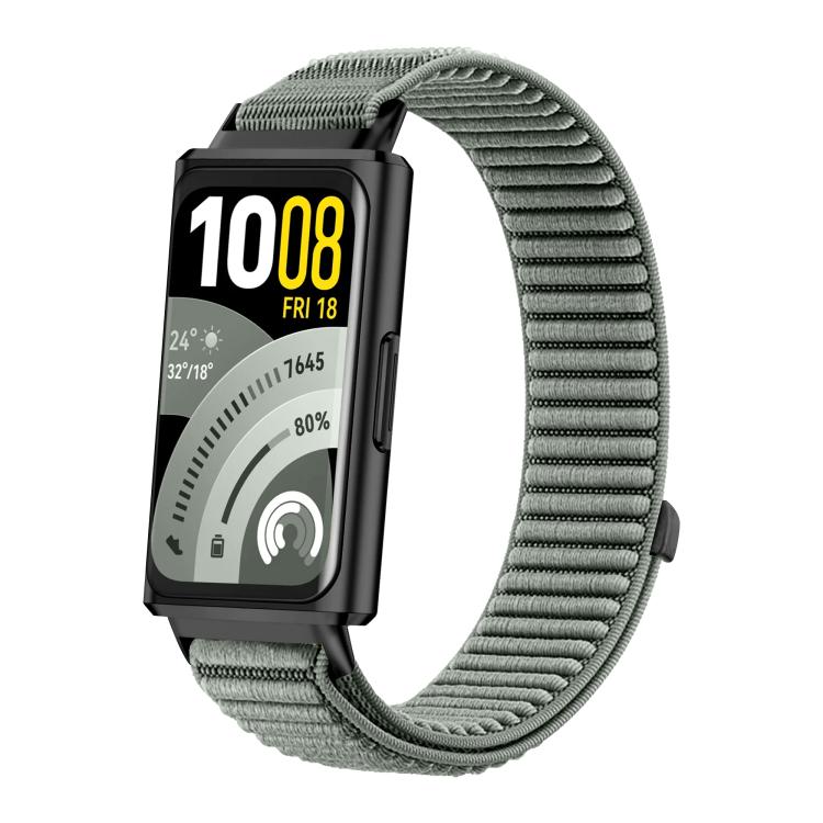 Woven Nylon Hook And Loop Fastener Metal Interface Watch Band, For Huawei Band 11 / Band 11 Pro