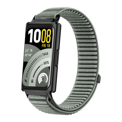 Woven Nylon Hook And Loop Fastener Metal Interface Watch Band, For Huawei Band 11 / Band 11 Pro