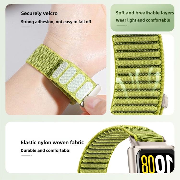 Woven Nylon Hook And Loop Fastener Metal Interface Watch Band, For Huawei Band 11 / Band 11 Pro