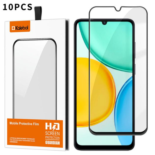 10pcs Kalebol High-Aluminum Screen-Printed Full-Coverage Anti-Fingerprint Black-Bordered HD Tempered Glass Film, For Honor X5d 4G, For Honor 600 Pro Global, For Honor 600 Global, For Honor 600 Lite, For Honor X6d 5G, For Honor Magic8 Pro Air           ...