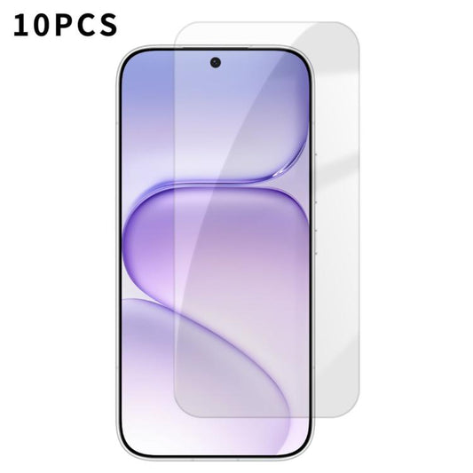 Kalebol 10pcs High-Aluminum Semi-Screen Anti-Fingerprint HD Tempered Glass Film, For Honor 600 Super Edition, For Honor 500 Smart Indian 5G, For Honor X5d 4G, For Honor 600 Pro Global, For Honor 600 Global, For Honor 600 Lite Global, For Honor X6d 5G