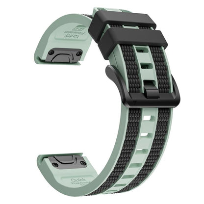 Two Color Matching Sports Silicone Quick Release Watch Band, For Garmin 26mm, For Garmin 22mm