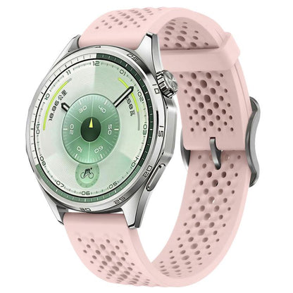 Perforated Breathable Pin Buckle Silicone Watch Band, 18mm, 20mm, 22mm