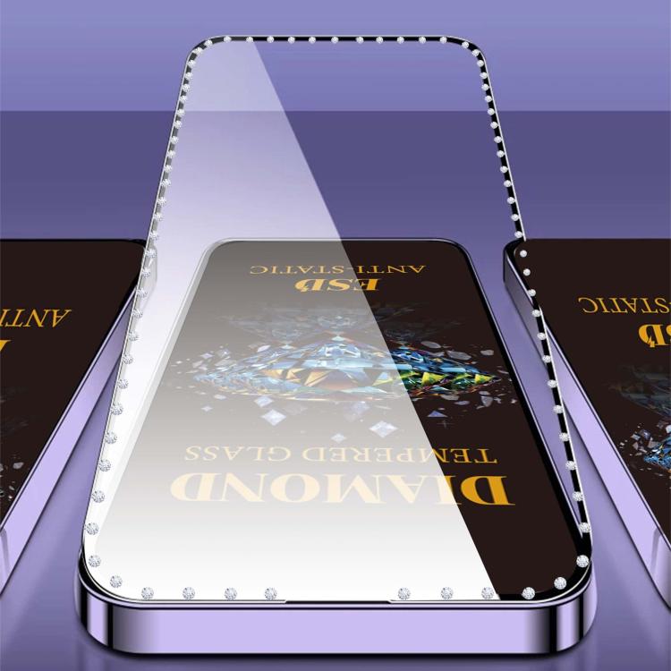 10pcs Full-Screen Diamond-Studded Silkscreen High-Definition Anti-Static Tempered Glass Film, For Tecno  Spark 40, For Tecno Camon 40, For Tecno Spark 30, For Tecno Spark Go 1, For Tecno Camon 30