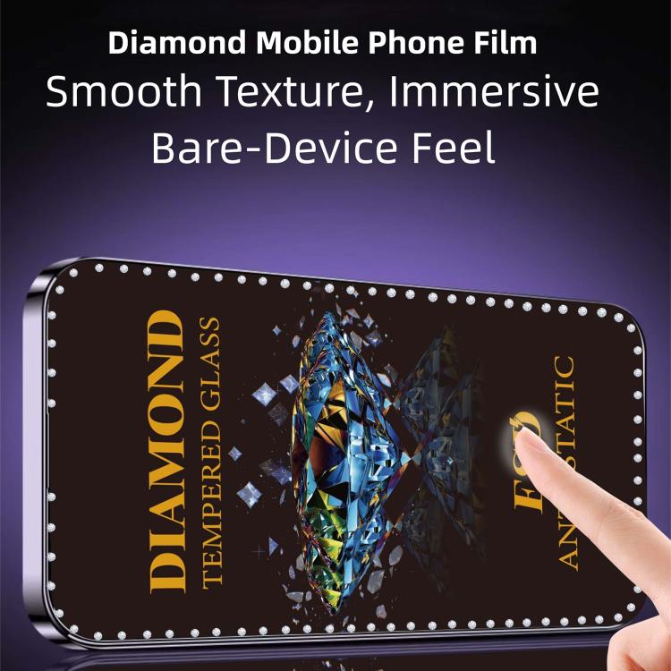 10pcs Full-Screen Diamond-Studded Silkscreen High-Definition Anti-Static Tempered Glass Film, For Tecno  Spark 40, For Tecno Camon 40, For Tecno Spark 30, For Tecno Spark Go 1, For Tecno Camon 30
