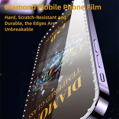 10pcs Full-Screen Diamond-Studded Silkscreen High-Definition Anti-Static Tempered Glass Film, For Tecno  Spark 40, For Tecno Camon 40, For Tecno Spark 30, For Tecno Spark Go 1, For Tecno Camon 30