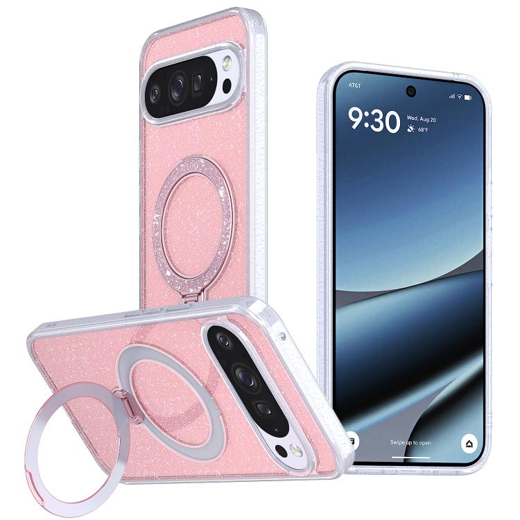 Starry Glitter Magnetic Holder Phone Case, For Google Pixel 10 Pro XL, For Google Pixel 9 Pro XL