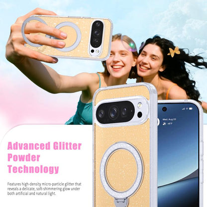 Starry Glitter Magnetic Holder Phone Case, For Google Pixel 10 Pro XL, For Google Pixel 9 Pro XL