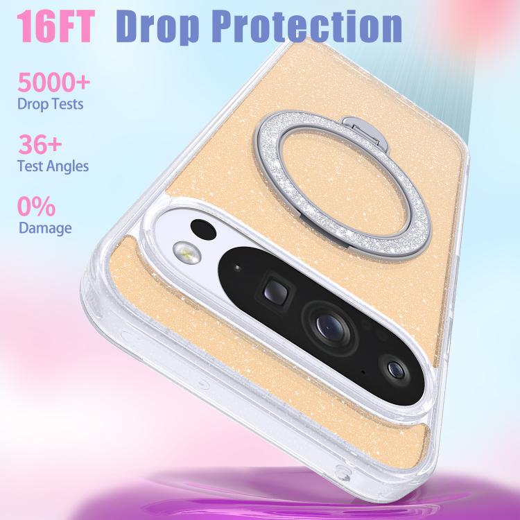 Starry Glitter Magnetic Holder Phone Case, For Google Pixel 10 Pro XL, For Google Pixel 9 Pro XL