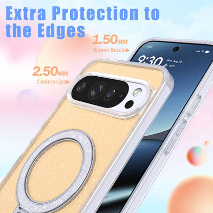 Starry Glitter Magnetic Holder Phone Case, For Google Pixel 10 Pro XL, For Google Pixel 9 Pro XL
