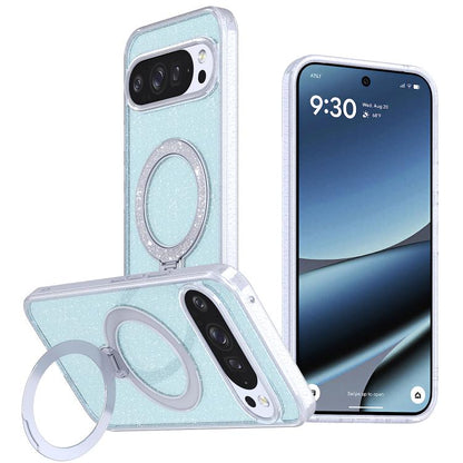 Starry Glitter Magnetic Holder Phone Case, For Google Pixel 10 Pro XL, For Google Pixel 9 Pro XL