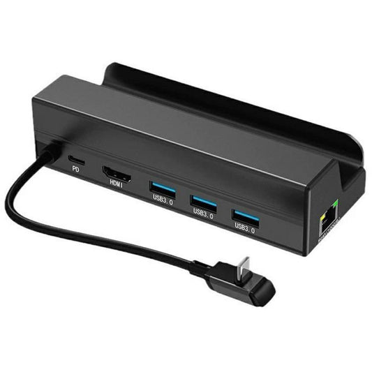 HC-86E 6 in 1 Gigabit Ethernet 4K HD PD 60W Charging Hub For Game Consoles, HC-86E