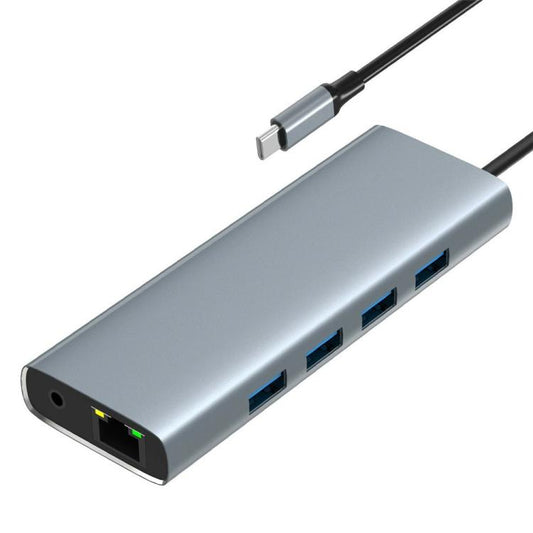 Station d'accueil d'extension HC-84Q avec ports Ethernet RJ45, charge rapide PD 60 W et hub USB-C 11 en 1, HC-84Q