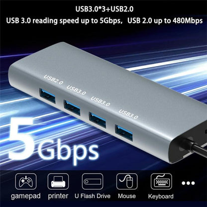 HC-84Q HD VGA RJ45 Ethernet Port Expansion Dock PD 60W Charging 11 in 1 USB-C Hub, HC-84Q